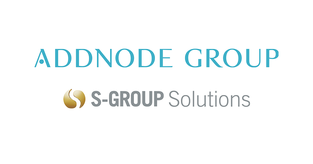 Logotyper Addnode Group och S-Group Solutions