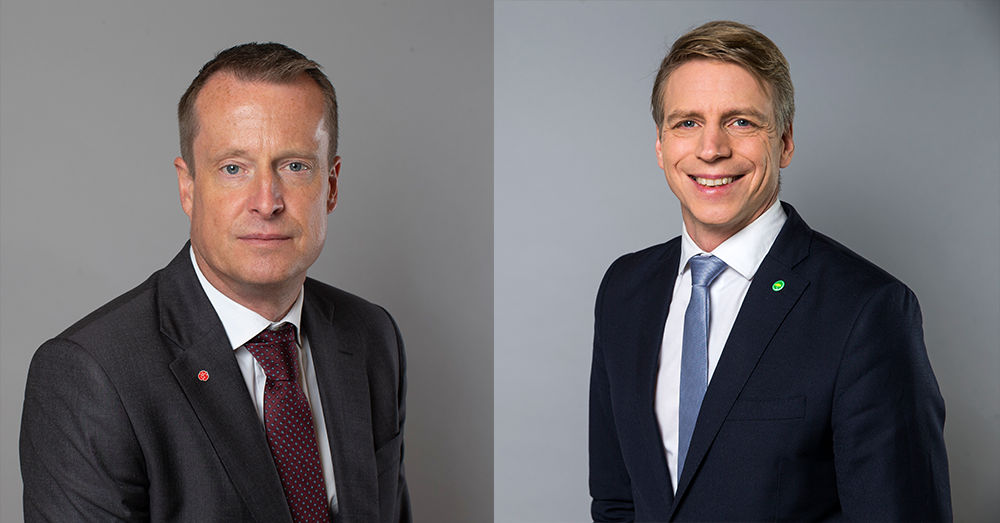 Anders Ygeman (S), Energi- och digitaliseringsminister och Finansmarknads- och bostadsminister Per Bolund (MP)