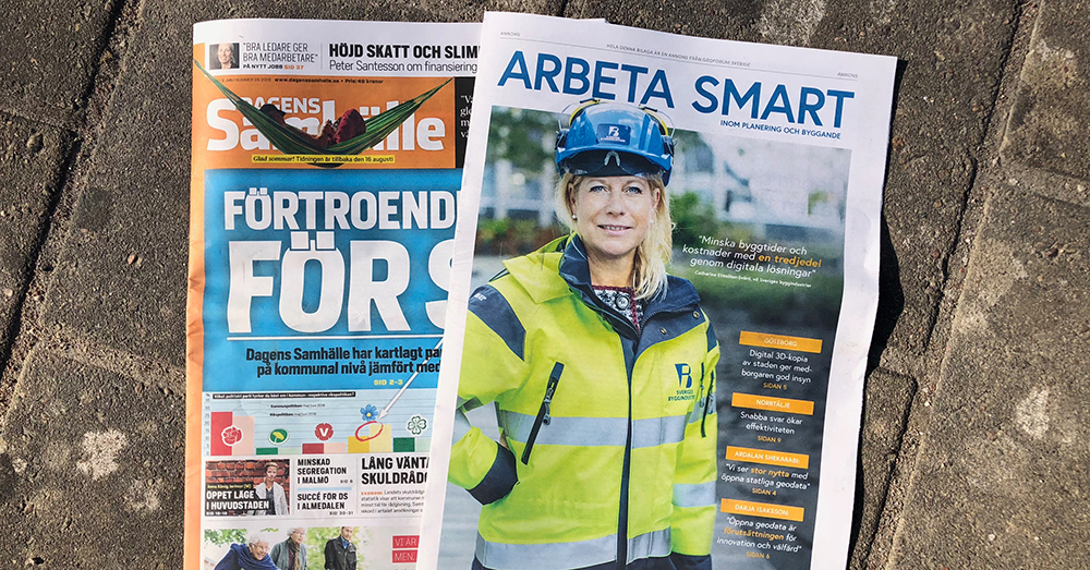 Foto av tidningen Arbeta smart inom planering och byggande och Dagens samhälle