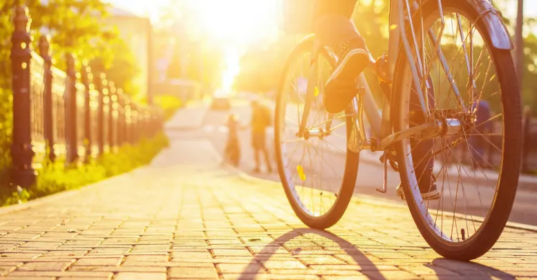 Cykel i morgonljus