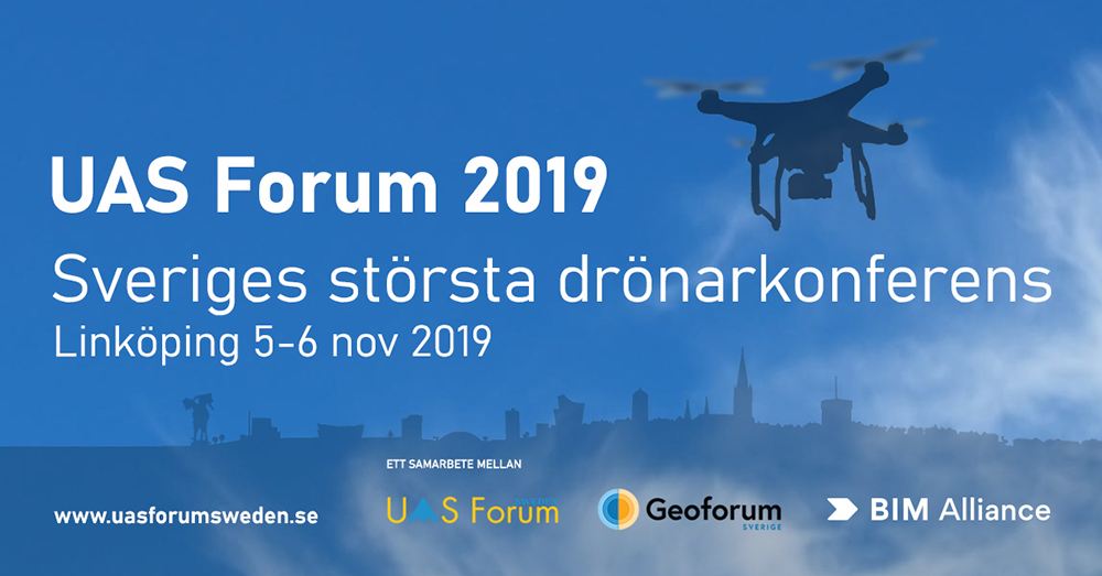 banner för drönarkonferensen UAS Forum 2019